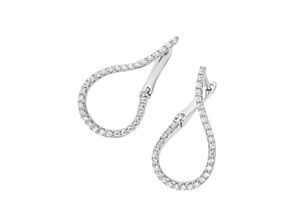 4007810670702 - Paar Creolen SMART JEWEL geschwungen mit Zirkonia Steinen Silber 925 Ohrringe Gr Silber 925 (Sterlingsilber) weiß Damen Creolen