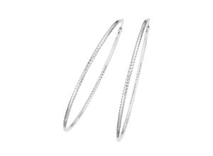 4007810672478 - Paar Creolen SMART JEWEL gerieft und diamantiert Silber 925 Ohrringe Gr Silber 925 (Sterlingsilber) silberfarben (silber) Damen Creolen