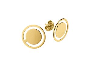 4007810672607 - Paar Ohrstecker LUIGI MERANO mit Cut-Out-Muster Gold 375 Ohrringe Gr Gelbgold 375 goldfarben (gold) Damen Ohrstecker