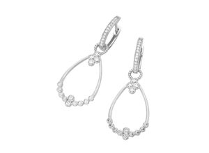 4007810673055 - Paar Creolen SMART JEWEL Tropfen mit Zirkonia Steinen Silber 925 Ohrringe Gr Silber 925 (Sterlingsilber) silberfarben (silber) Damen Creolen