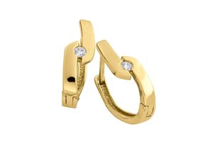 4007810674106 - Paar Creolen LADY Ohrringe Gr Zirkonia ct Metall goldfarben (gelbgold 375) Damen Creolen