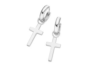 4007810674823 - Paar Creolen GIORGIO MARTELLO MILANO mit Behang Kreuz Silber 925 Ohrringe Gr Silber 925 (Sterlingsilber) silberfarben (silber) Herren