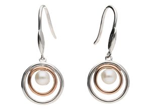 4007810676797 - Paar Ohrhaken SMART JEWEL mit Süßwasser-Perle bicolor Silber 925 Ohrringe Gr Silber 925 (Sterlingsilber) rosegold (silber rosé vergoldet bicolor) Damen