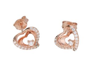 4007810676827 - Paar Ohrstecker SMART JEWEL Herz mit Zirkonia rosé vergoldet Silber 925 Ohrringe Gr Silber 925 (Sterlingsilber) rosegold (rosé vergoldet) Damen