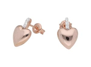 4007810676872 - Paar Ohrstecker SMART JEWEL Herz mit Zirkonia rosé vergoldet Silber 925 Ohrringe Gr Silber 925 (Sterlingsilber) rosegold (rosé vergoldet) Damen