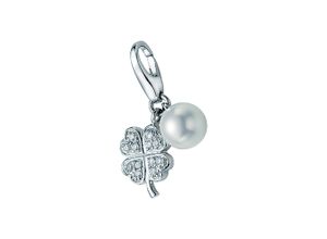 4007810712730 - Charm-Einhänger GIORGIO MARTELLO MILANO Kleeblatt und Perle Silber 925 Charms silberfarben (silber) Damen