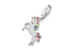 4007810738518 - Charm-Einhänger GIORGIO MARTELLO MILANO Einhorn Regenbogen Silber 925 Charms bunt Damen