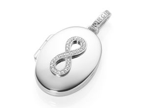 4007810738792 - Medallion-Anhänger GIORGIO MARTELLO MILANO Medaillon mit Infinity (Unendlichkeit) Symbol Silber 925 Schmuckanhänger Gr Onesize Silber 925 (Sterlingsilber) silberfarben (silber) Damen Anhänger