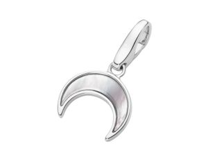 4007810739621 - Charm-Einhänger GIORGIO MARTELLO MILANO Mond mit Perlmutt Einlage Silber 925 Charms weiß (perlmutt) Damen