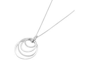 4007810740139 - Kette mit Anhänger GIORGIO MARTELLO MILANO Anhänger 4 Ringe beweglich Silber 925 Halsketten Gr Onesize Silber 925 (Sterlingsilber) weiß Damen Ketten mit Anhänger