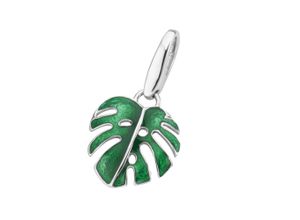 4007810740252 - Charm Blume GIORGIO MARTELLO MILANO Monstera-Blatt Silber 925 Charms grün Damen