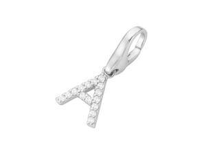 4007810743321 - Charm Buchstabe GIORGIO MARTELLO MILANO Buchstabe A Zirkonia Steine Silber 925 Charms weiß Damen