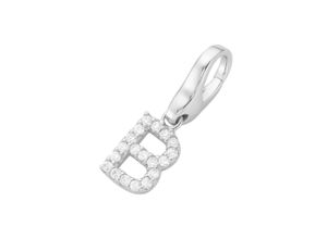 4007810743338 - Charm Buchstabe GIORGIO MARTELLO MILANO Buchstabe B Zirkonia Steine Silber 925 Charms weiß Damen