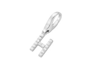 4007810743390 - Charm Buchstabe GIORGIO MARTELLO MILANO Buchstabe H Zirkonia Steine Silber 925 Charms weiß Damen