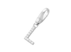 4007810743437 - Charm Buchstabe GIORGIO MARTELLO MILANO Buchstabe L Zirkonia Steine Silber 925 Charms weiß Damen