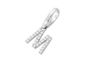 4007810743444 - Charm Buchstabe GIORGIO MARTELLO MILANO Buchstabe M Zirkonia Steine Silber 925 Charms weiß Damen