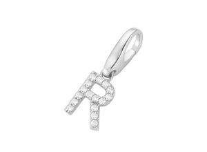 4007810743482 - Charm Buchstabe GIORGIO MARTELLO MILANO Buchstabe R Zirkonia Steine Silber 925 Charms weiß Damen