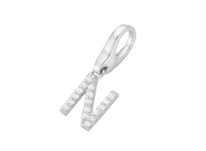 4007810743574 - Charm Buchstabe GIORGIO MARTELLO MILANO Buchstabe N Zirkonia Steine Silber 925 Charms weiß Damen