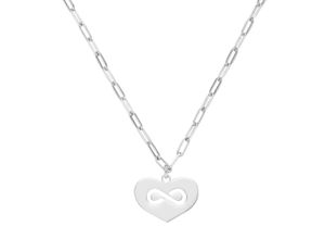 4007810743741 - Kette mit Anhänger SMART JEWEL Anhänger Herz Infinity Symbol Silber 925 Halsketten Gr 43 cm Silber 925 (Sterlingsilber) silberfarben (silber) Damen Ketten mit Anhänger