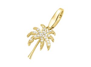 4007810744045 - Charm-Einhänger GIORGIO MARTELLO MILANO Palme mit Zirkonia vergoldet Silber 925 Charms goldfarben (gold) Damen