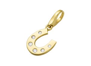 4007810744427 - Charm-Einhänger GIORGIO MARTELLO MILANO Hufeisen mit Zirkonia Silber 925 Charms goldfarben (gold) Damen