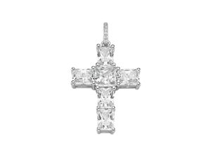 4007810744717 - Kreuz-Anhänger GIORGIO MARTELLO MILANO Kreuz mit Zirkoniasteinen Silber 925 Schmuckanhänger Gr Onesize Silber 925 (Sterlingsilber) weiß Damen