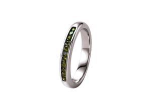 4007810877637 - Silberring GIORGIO MARTELLO MILANO mit olivfarbigen Zirkonia Silber 925 Fingerringe Gr 50 Silber 925 (Sterlingsilber) grün (olive) Damen Fingerringe