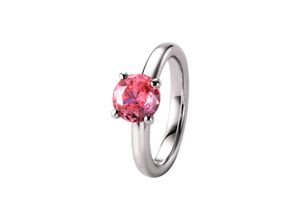 4007810877965 - Silberring GIORGIO MARTELLO MILANO mit rosa Zirkonia Silber 925 Fingerringe Gr 50 Silber 925 (Sterlingsilber) rosa Damen Fingerringe