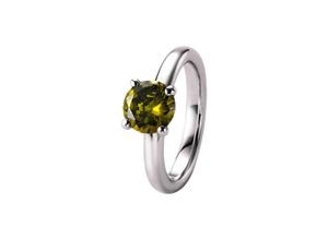 4007810878290 - Silberring GIORGIO MARTELLO MILANO mit olivfarbigem Zirkonia Silber 925 Fingerringe Gr 50 Silber 925 (Sterlingsilber) grün (olive) Damen