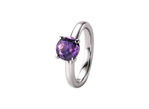 4007810878900 - Fingerring GIORGIO MARTELLO MILANO mit lavendelfarbigem Zirkonia Silber 925 Fingerringe Gr 50 Silber 925 (Sterlingsilber) lila (lavendel) Damen Fingerringe