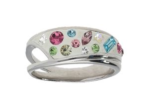 4007810887568 - Silberring SMART JEWEL mit Kristallsteinen Silber 925 Fingerringe Gr 58 Silber 925 (Sterlingsilber) bunt Damen