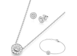 4007810963798 - Kette mit Anhänger GIORGIO MARTELLO MILANO 3-teiliges Zirkonia Schmuckset Silber 925 Halsketten Gr Onesize Silber 925 (Sterlingsilber) silberfarben (silber) Damen Ketten mit Anhänger