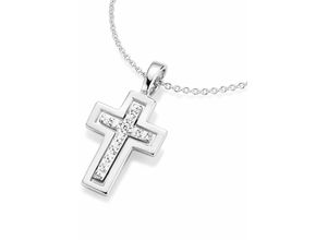 4007810963972 - Kette mit Anhänger FIRETTI Schmuck Geschenk Silber 925 Halsschmuck Halskette Ankerkette Kreuz Halsketten Gr Silber 925 (Sterlingsilber) Länge 45 cm silberfarben (silber 925) Damen Ketten mit Anhänger Zirkonia (synth)