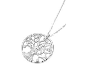 4007810976804 - Kette mit Anhänger FIRETTI Schmuck Geschenk Silber 925 Halsschmuck Halskette Ankerkette Baum Halsketten Gr Silber 925 (Sterlingsilber) Länge 45 cm silberfarben (silberfarben kristallweiß) Damen Ketten mit Anhänger