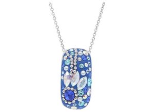 4007810995768 - Kette mit Anhänger SMART JEWEL rhodiniert glanz Silber 925 Halsketten Gr 45 cm Silber 925 (Sterlingsilber) blau Damen