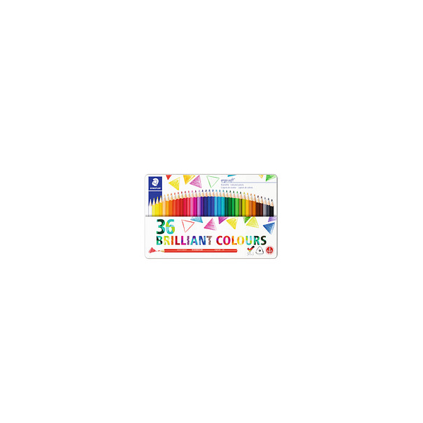 4007817028599 - STAEDTLER Dreikant-Buntstift ergosoft 36er Metalletui Minenstärke 30 mm rutschfeste Soft-Oberfläche - 1 Stück (157 M36)