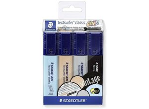 4007817049815 - STAEDTLER Textmarker Textsurfer classic COLORS 4er Etui Strichstärke 10 - 50 mm Keilspitze mit Clip Drehkappe - 1 Stück (364 CWP4)