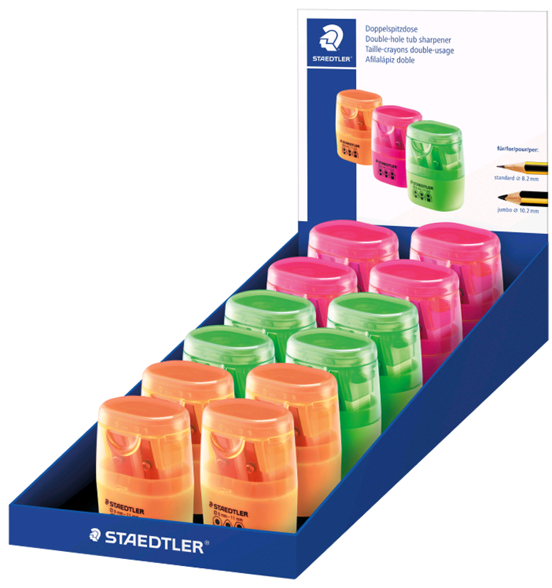 4007817050507 - STAEDTLER Doppel-Spitzdose 512 60 12er Display für alle Stifte bis 80   11 mm Durchmesser - 12 Stück (512 60 F-S)