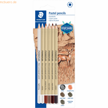 4007817052112 - STAEDTLER Buntstift Mars Lumograph pastel 6er Blister Sechskantstift Minenstärke 36 mm beige lackiert - 1 Stück (100P-SBK6) 4007817052112 - STAEDTLER Buntstift Mars Lumograph pastel 6er Blister Sechskantstift Minenstärke 36 mm beige lackiert - 1 Stück (100P-SBK6)
