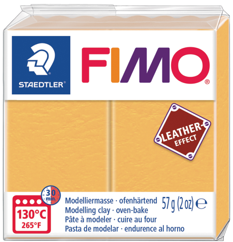 4007817053034 - 6 x Modelliermasse Fimo Kunststoff 57g leather-effekt ocker