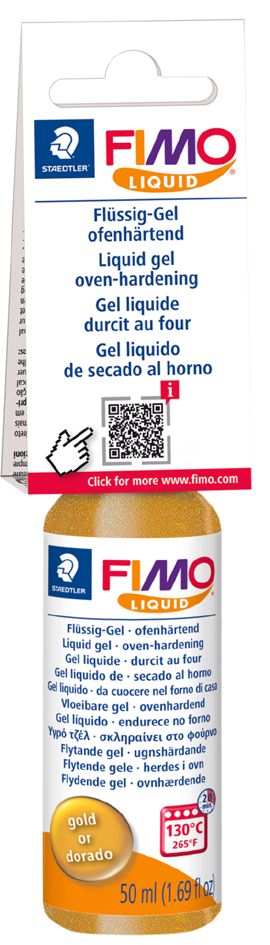 4007817053355 - 6 x Flüssiggel Fimo liquid ofenhärtend 50ml gold