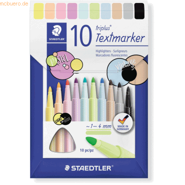 4007817060957 - Textmarker triplus textsurfer 362 C10 Etui 10-farbig sortiert 1-4mm Rundspitze 4007817060957 10 Stück 4007817060957 - Textmarker triplus textsurfer 362 C10 Etui 10-farbig sortiert 1-4mm Rundspitze 4007817060957 10 Stück