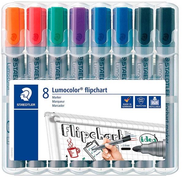 4007817061077 - Flipchart-Marker 356 WP8 X 356 WP8 X Pack 8-farbig sortiert 2mm Rundspitze 4007817061077 8 Stück