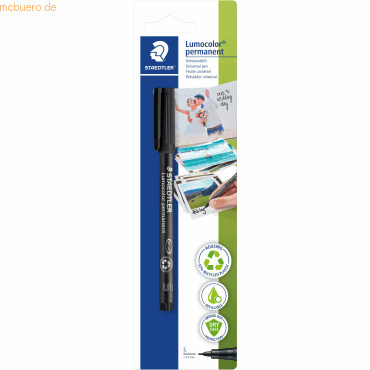 4007817069943 - 10 x Folienschreiber Lumocolor S perrmanent schwarz Blister