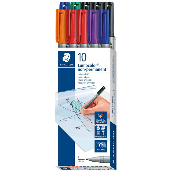 4007817076644 - STAEDTLER Lumocolor Folienstifte-Set farbsortiert non-permanent 10 St (316 B10)