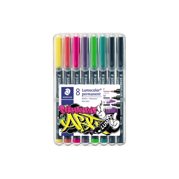 4007817078273 - Lumocolor 31-S WP8 Permanent-Marker Sortiert Schwarz - Grün - Hellgrün - Pink - Rot - Violett - Gelb 8 Stück(e) (31-S WP8)