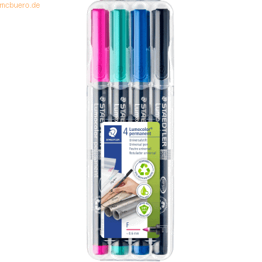 4007817085370 - Folienschreiber Lumocolor F permanent hellblau türkis lila