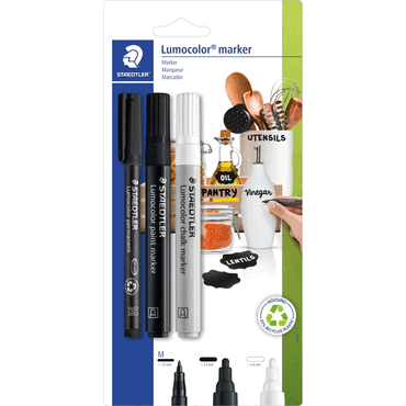 4007817087855 - STAEDTLER Lumocolor Marker-Set 3er Blisterkarte Inhalt Lumocolor Permanent-Marker schwarz (317-9) - 1 Stück (60 BK-7) 4007817087855 - STAEDTLER Lumocolor Marker-Set 3er Blisterkarte Inhalt Lumocolor Permanent-Marker schwarz (317-9) - 1 Stück (60 BK-7)