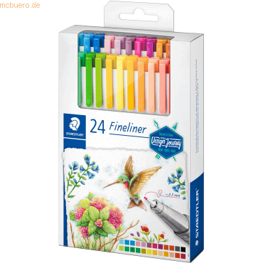 4007817088319 - STAEDTLER Fineliner triplus Design Journey 24er Etui Strichstärke 03 mm dreieckig superfeine metallgefasste - 1 Stück (334 C24-C)