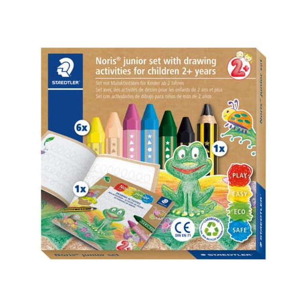 4007817101520 - STAEDTLER Noris® junior 61 C1 Wachsmalstifte 6 Wachsmalstifte Kinderbleistift  Malheft